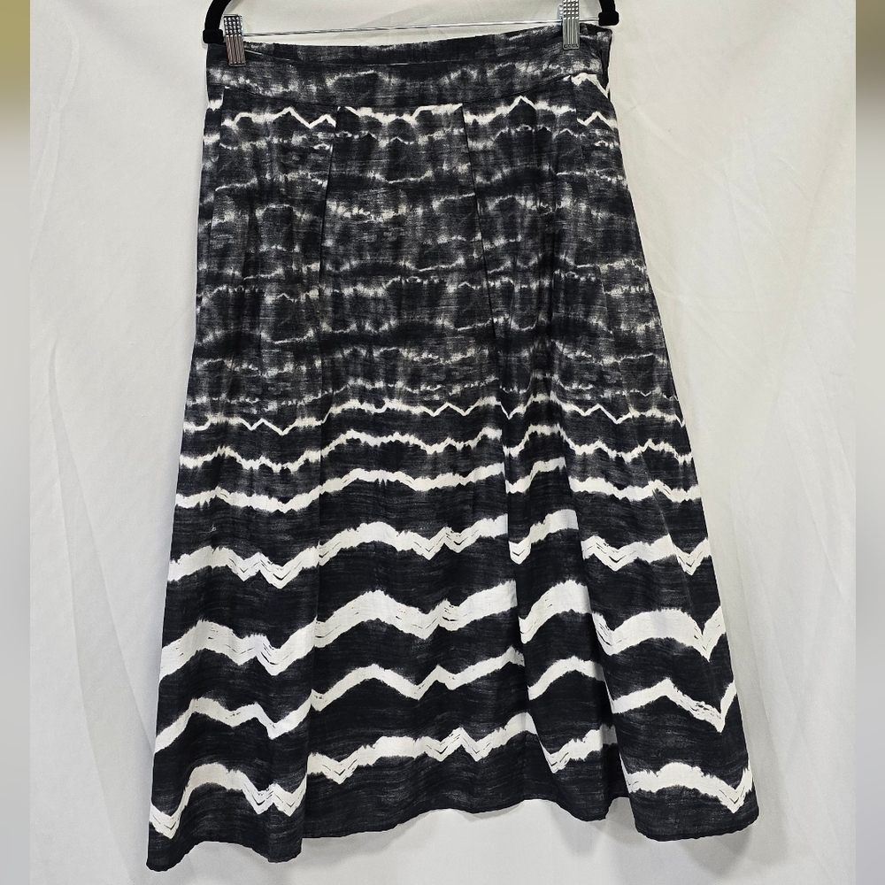DKNY‎ women L maxi a-line skirt tie dye lined career boho lagenlook dark fairy